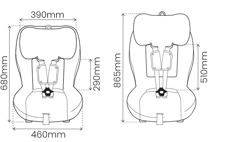 8028 Britax Safe-n-Sound Maxi Guard Black 2021 Dimensions