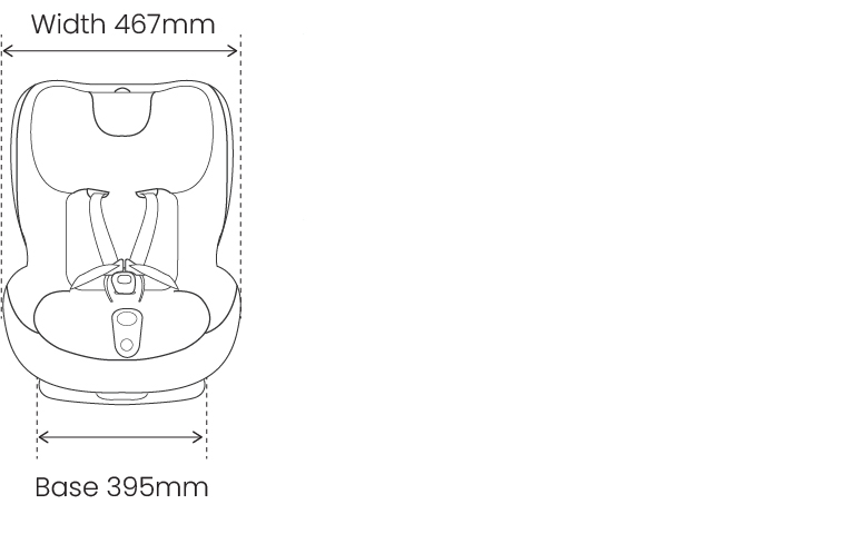 3661 Britax Safe-n-Sound B-First Ifix Charcoal Dimensions