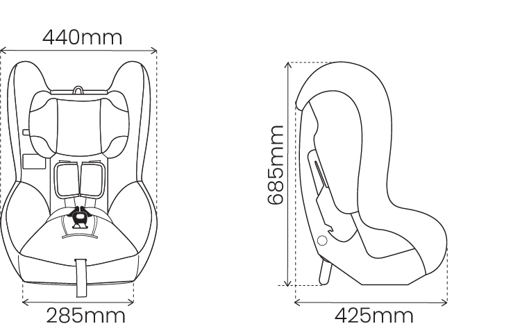 3682 Britax Safe-n-Sound Graphene EA Black Dimensions