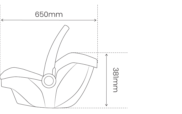 2305 Britax Safe-n-Sound B-Pod Go Dimensions