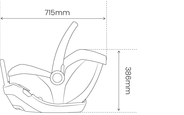 2305 Britax Safe-n-Sound B-Pod Go Dimensions