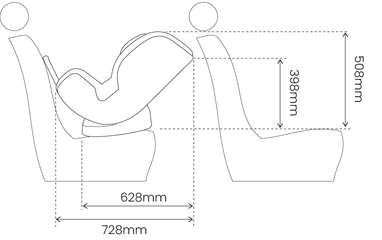 3661 Britax Safe-n-Sound B-First Ifix Charcoal Dimensions