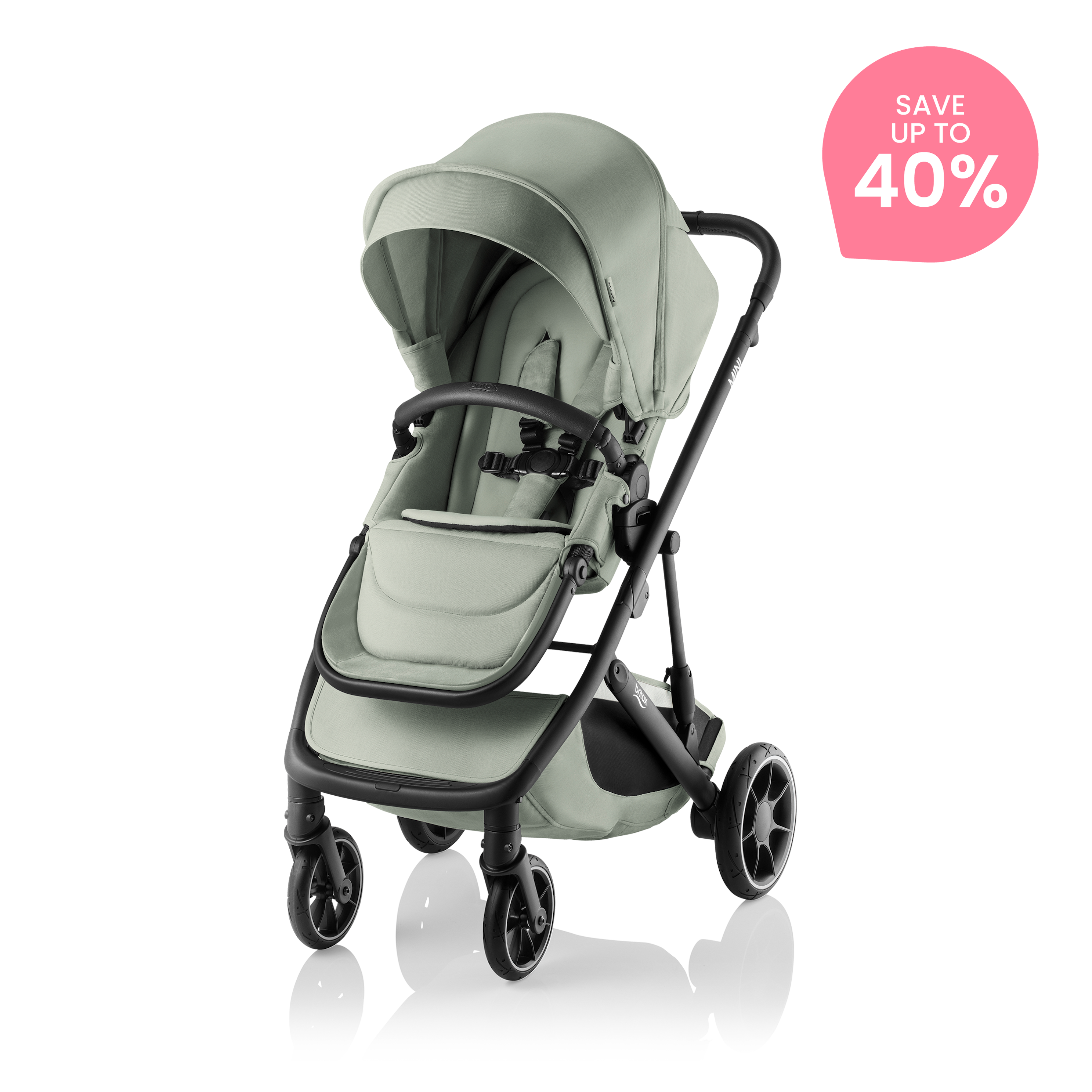 Britax Mini Sage Green Safe, Compact Stroller for Newborns