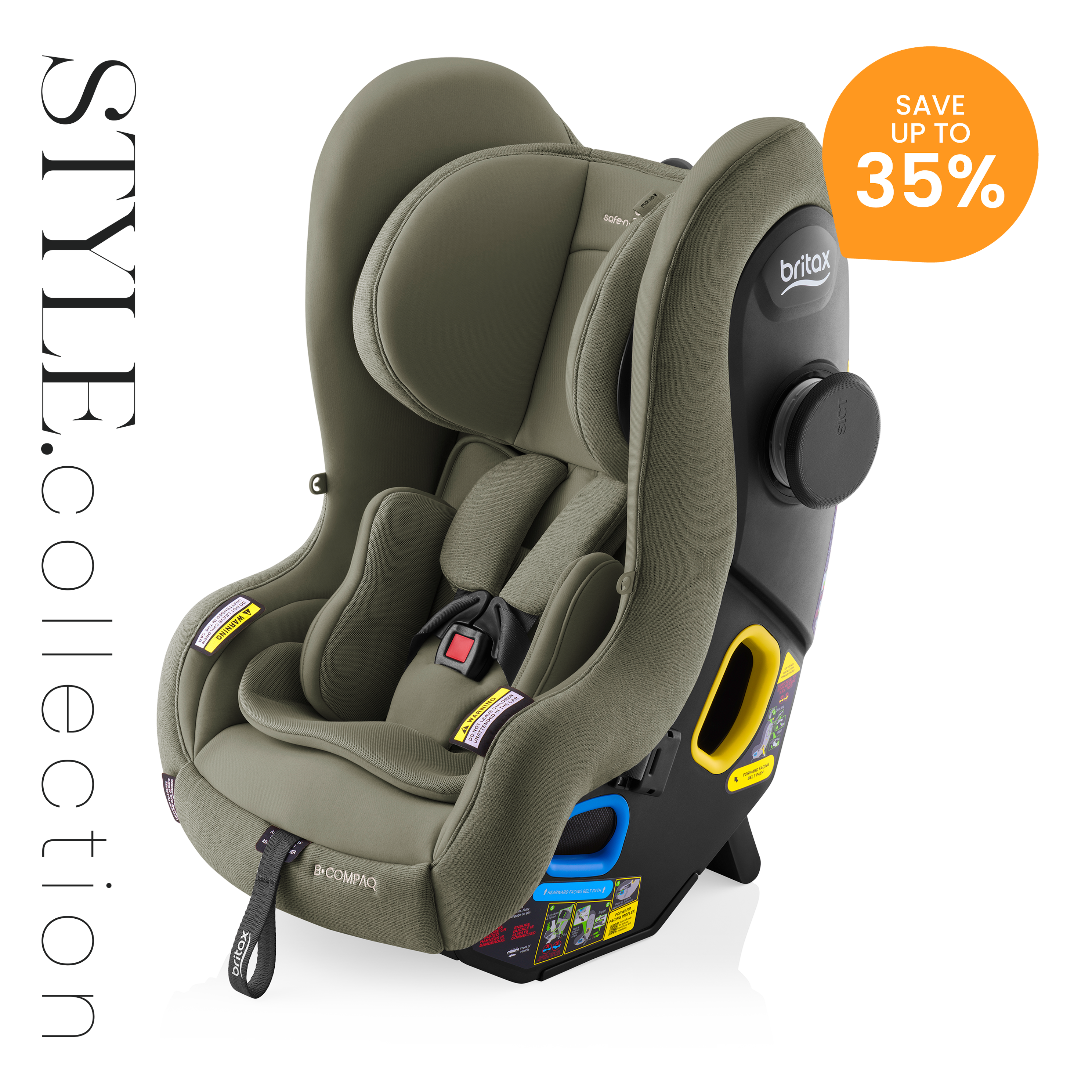 B‑Compaq Style Dark Olive Car Seat Britax Australia