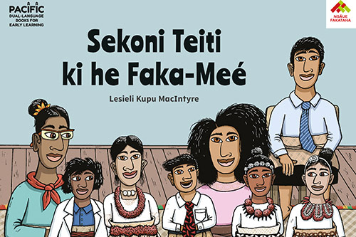 A group of children performing with their kaiako on the cover of the book