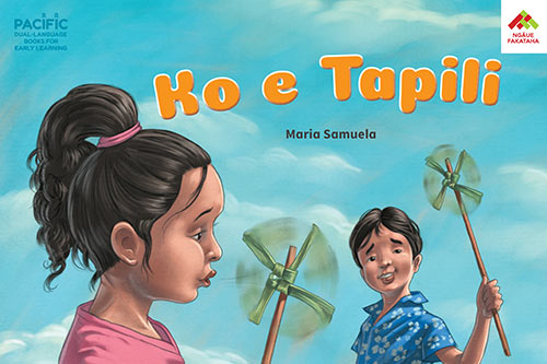 Two children playing with handmade windmills on the cover of the book