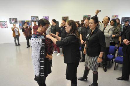 Toihoukura kākahu presentation. This image is used courtesy of the Gisborne Herald.