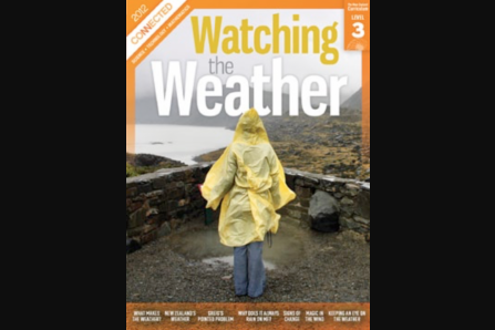 Image of a person wearing a rain coat watching the miserable weather