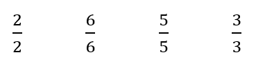 Image of four different fractions.