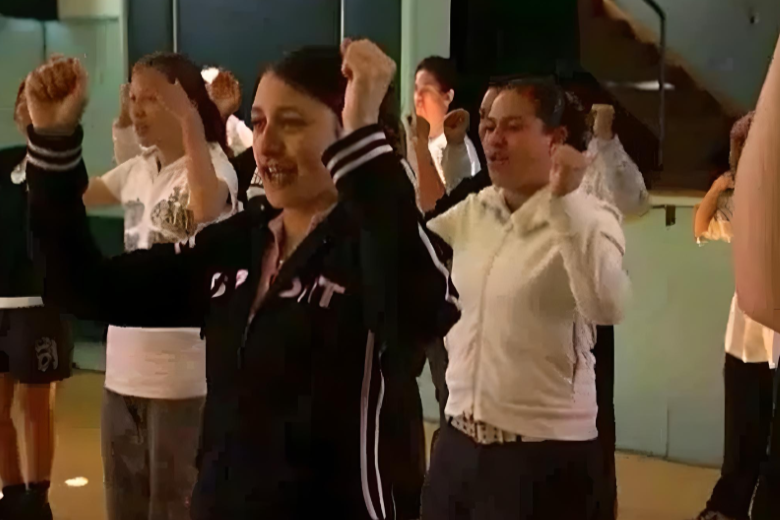 Ākonga performing kapa haka.