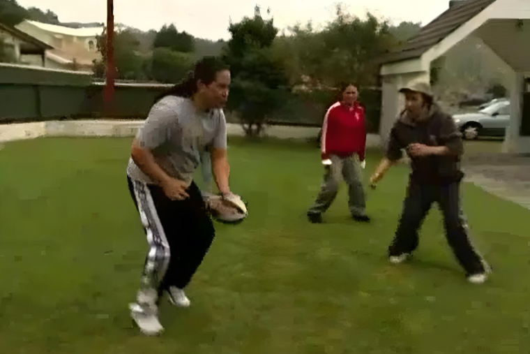 A game of touch rugby. 