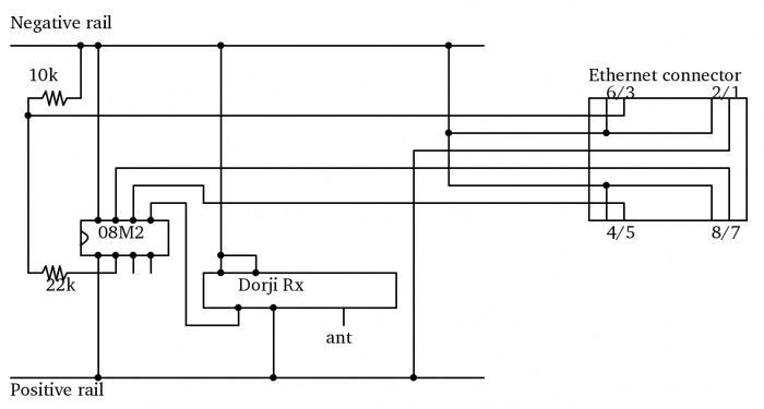 Schematic diagram for radio receiver picaxe to raspberry pi collector module version 2