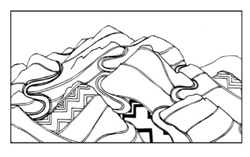 Mountain range illustration.