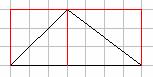 Image of a non-right angled triangle on a grid with box enclosing it and an additional vertical line from the top of the triangle dividing the box.