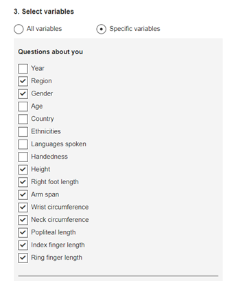 Image showing variable selection.