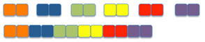 Diagram of six groups of two being linked into one group of twelve.