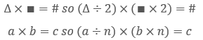 Equations showing how the proportional adjustment