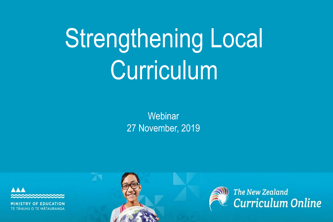 Webinar banner with the words “Strengthening local curriculum: Webinar, 27 November 2019”.