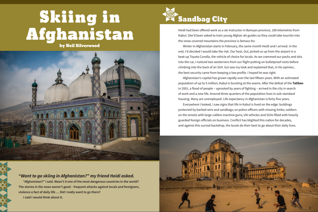 Images of buildings in Afghanistan on cover of the story