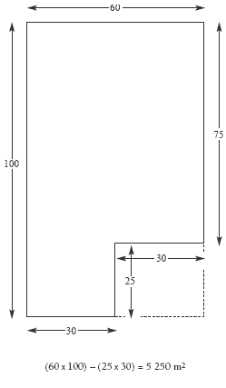 Rectangle grid with measurements.