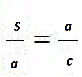 The equation s / a = a / c