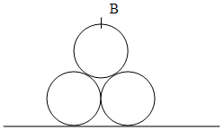 Diagram with 3 circles, 2 on the bottom, 1 on top, and the letter B.