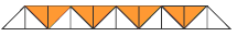 A triangular pattern with 8 orange triangles and 10 white triangles.