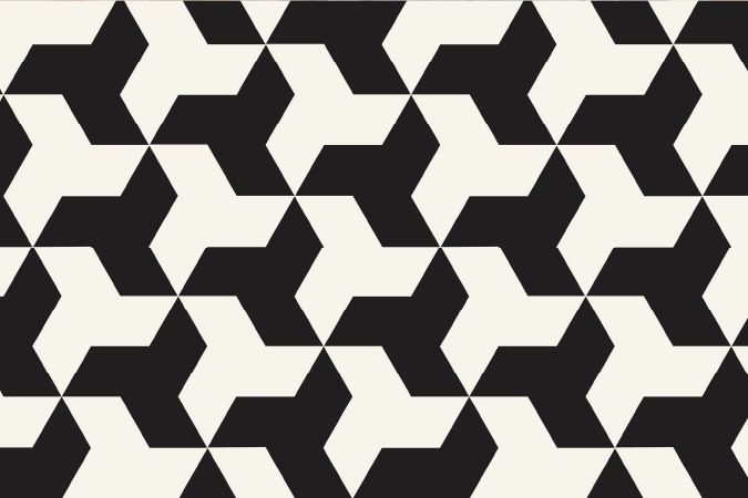 A black and white tessellation.