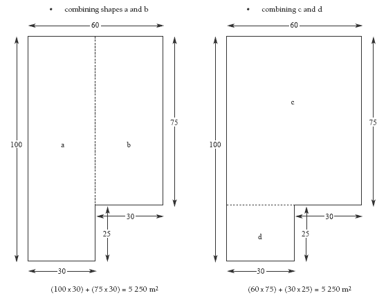 Rectangle grid with measurements.