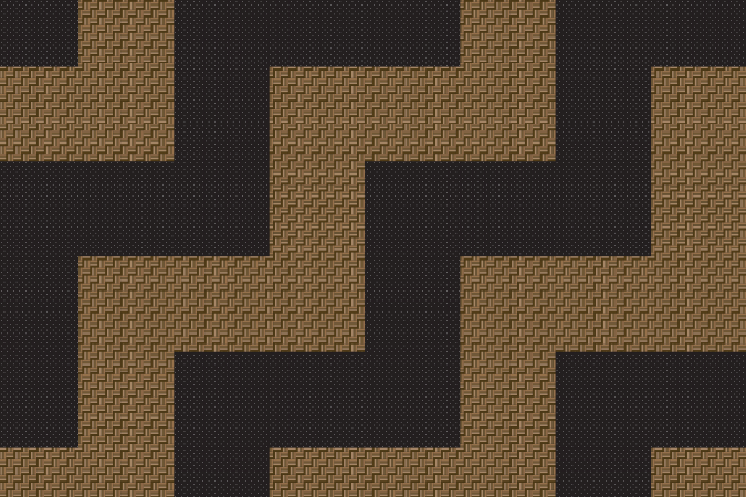 A tukutuku pattern in black and brown. 