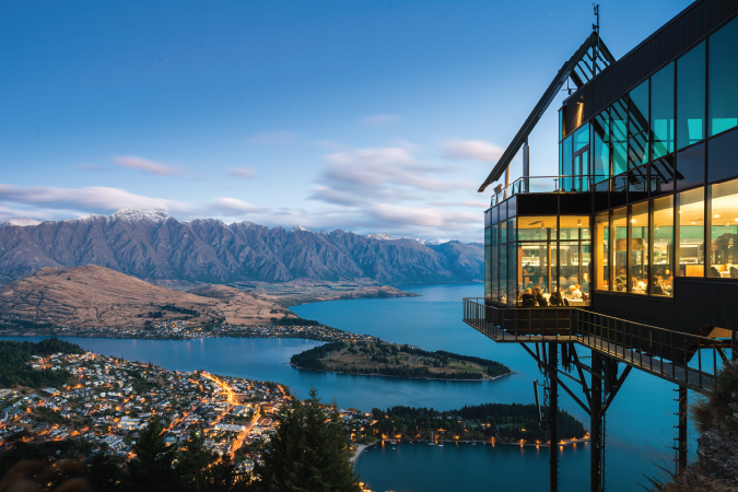 A view of Queenstown and Lake Wakatipu.