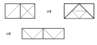 Answer to Activity 1a: three oblong diagrams with different triangle subunit constructions.