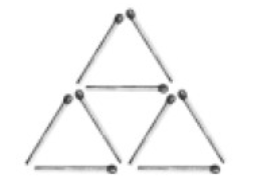 Answer to Problem 3: A pyramid of four triangles plus the outer perimeter, making five triangles.