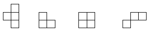 Four square patterns made of blocks. 