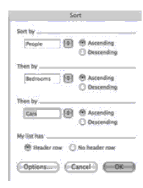 An application sorting data from ascending and descending. 