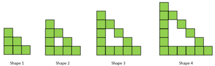 A group of four cuboid nets titled shape 1- shape4.