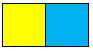 Two cubes, one yellow and one blue.
