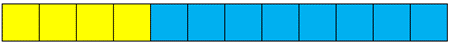 A stack of 8 blue cubes and 4 yellow cubes.