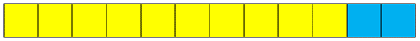 A stack of 10 yellow and 2 blue cubes.