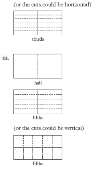 A page folded into thirds and fifths. 