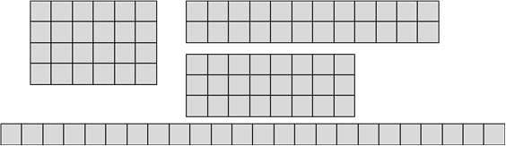 A grid consisting of square shapes in a diagram.