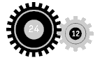 Cog B acts only as a transmitter. As cog A turns one turn anticlockwise, cog B will make two turns clockwise