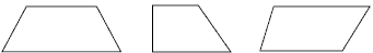 Three different shapes of trapezia.