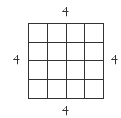 A table of four rows and four columns.