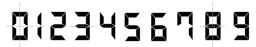 Digits zero to nine, digits 0, 1, 3, and 8 highlight lines of symmetry.