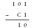 Long subtraction equation.