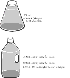 2 bottles with so many milliliters of fuel in them.