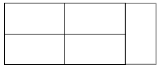 One rectangle consisting four horizontal mats and one vertical mat.