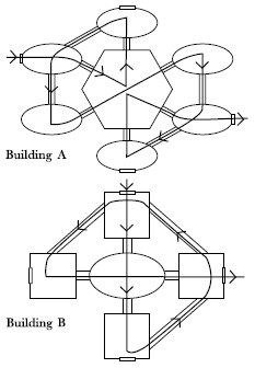 Diagram of 2 building structures. 