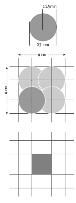 Diagram grid with 4 cm squares.